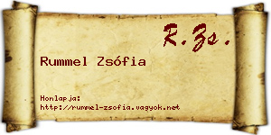 Rummel Zsófia névjegykártya